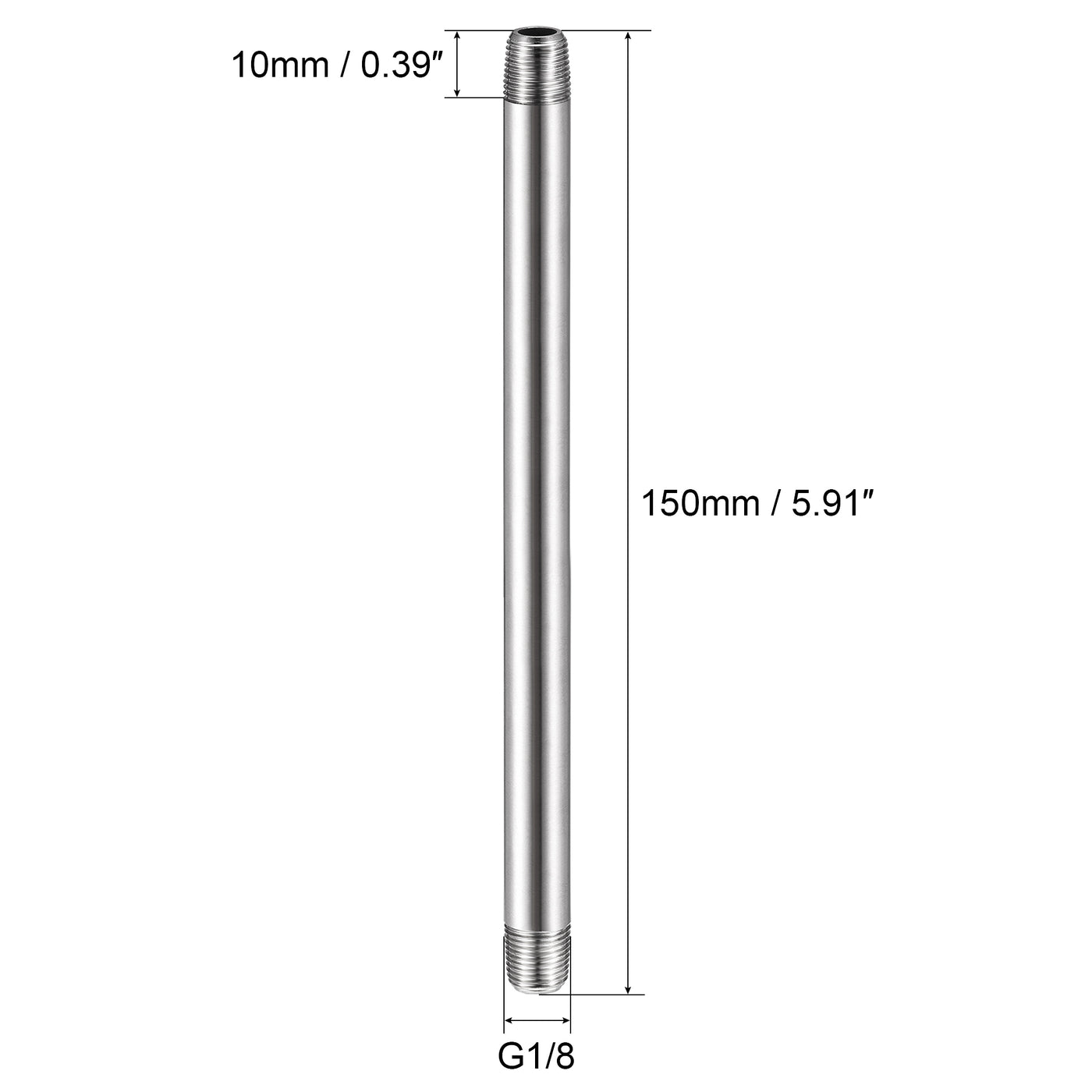 Harfington 304 Stainless Steel Pipe Fitting Male Thread Length Coupler for Extending Pipes, Pack of 2