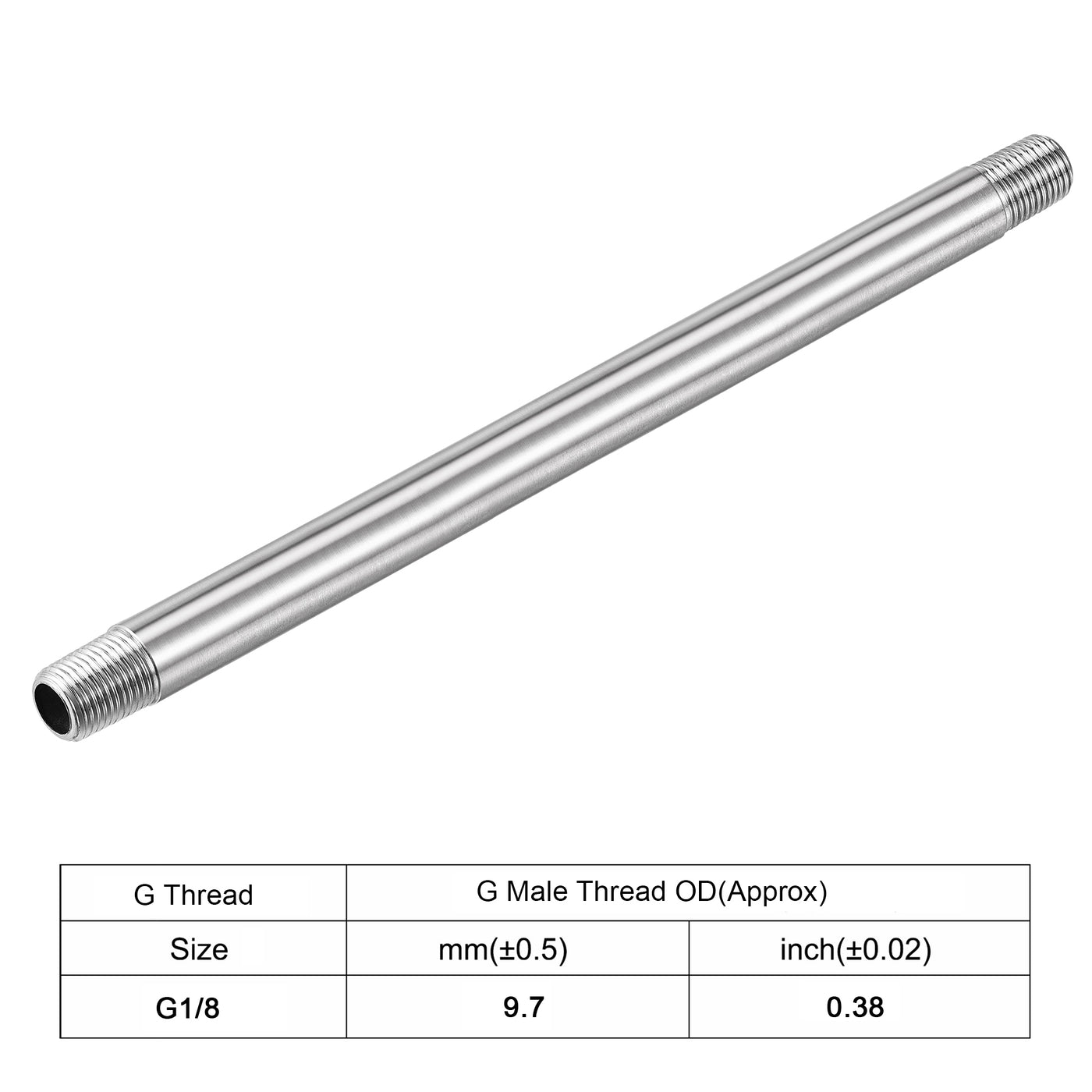 Harfington 304 Stainless Steel Pipe Fitting Male Thread Length Coupler for Extending Pipes, Pack of 2