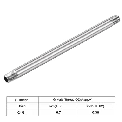 Harfington 304 Stainless Steel Pipe Fitting Male Thread Length Coupler for Extending Pipes, Pack of 2