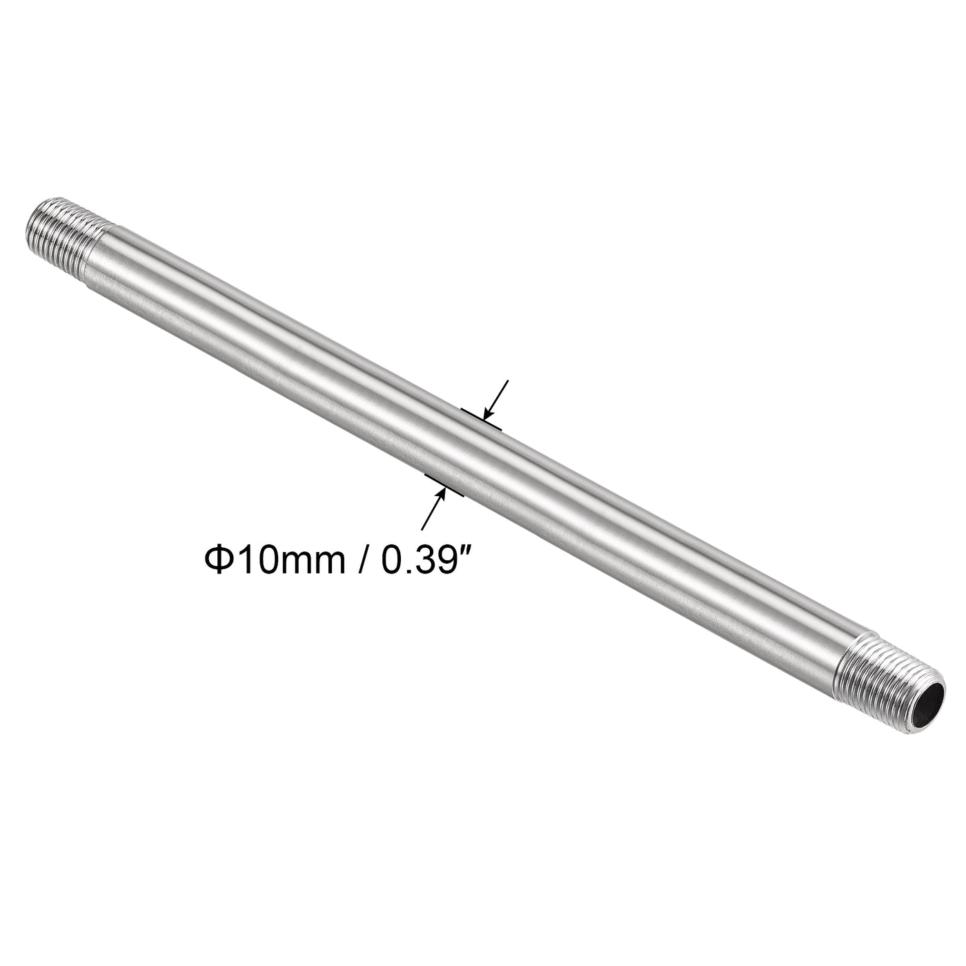 Harfington 304 Stainless Steel Pipe Fitting Male Thread Length Coupler for Extending Pipes, Pack of 2