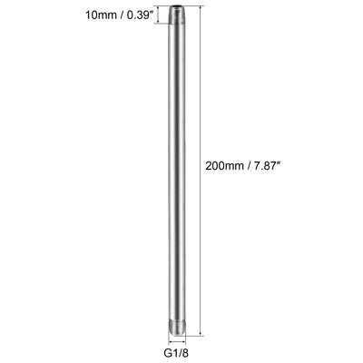 Harfington 304 Stainless Steel Pipe Fitting Male Thread Length Coupler for Extending Pipes, Pack of 2