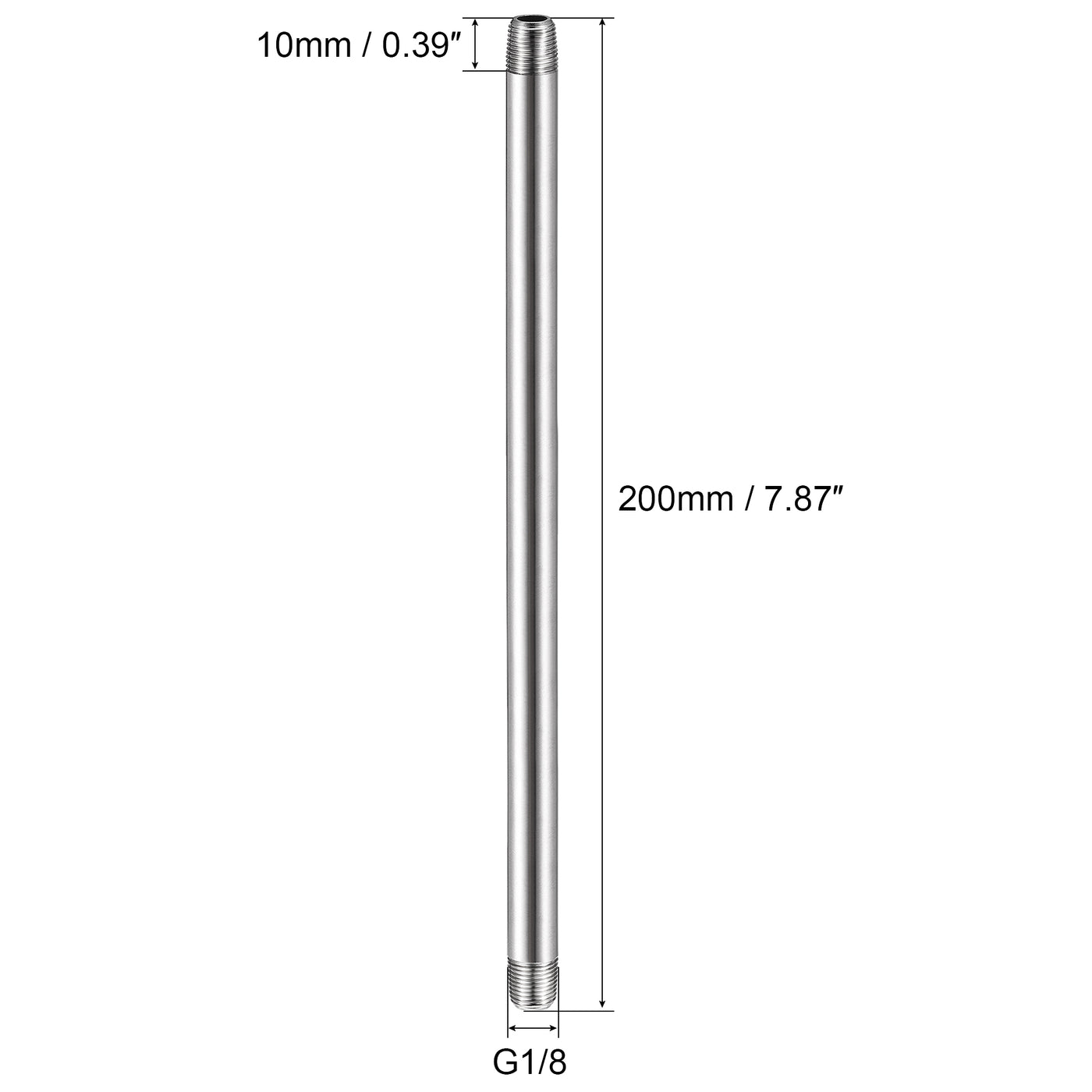 Harfington 304 Stainless Steel Pipe Fitting Male Thread Length Coupler for Extending Pipes, Pack of 2