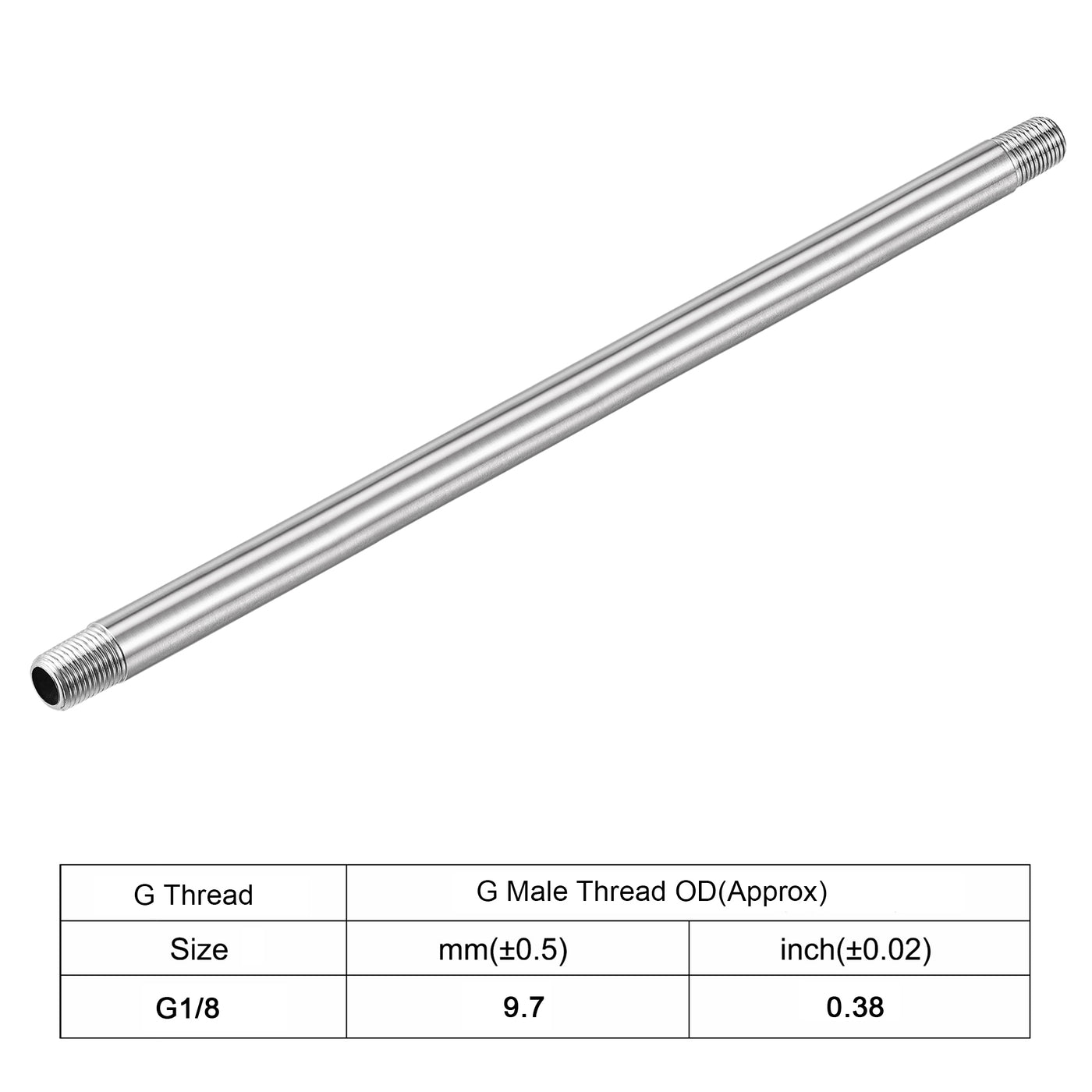 Harfington 304 Stainless Steel Pipe Fitting Male Thread Length Coupler for Extending Pipes, Pack of 2