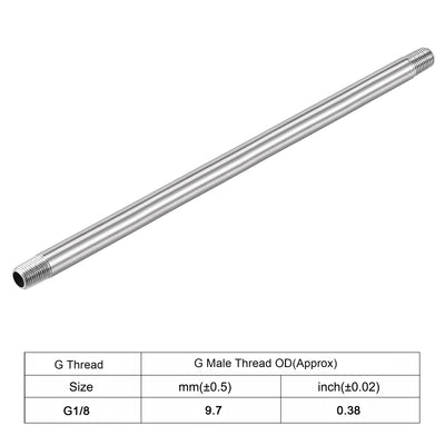 Harfington 304 Stainless Steel Pipe Fitting Male Thread Length Coupler for Extending Pipes, Pack of 2