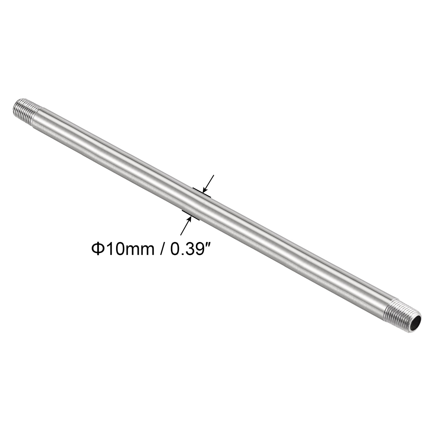 Harfington 304 Stainless Steel Pipe Fitting Male Thread Length Coupler for Extending Pipes, Pack of 2