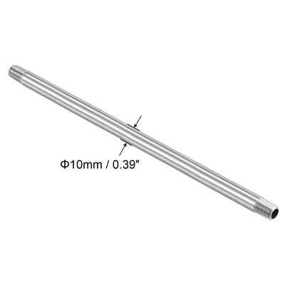 Harfington 304 Stainless Steel Pipe Fitting Male Thread Length Coupler for Extending Pipes, Pack of 2