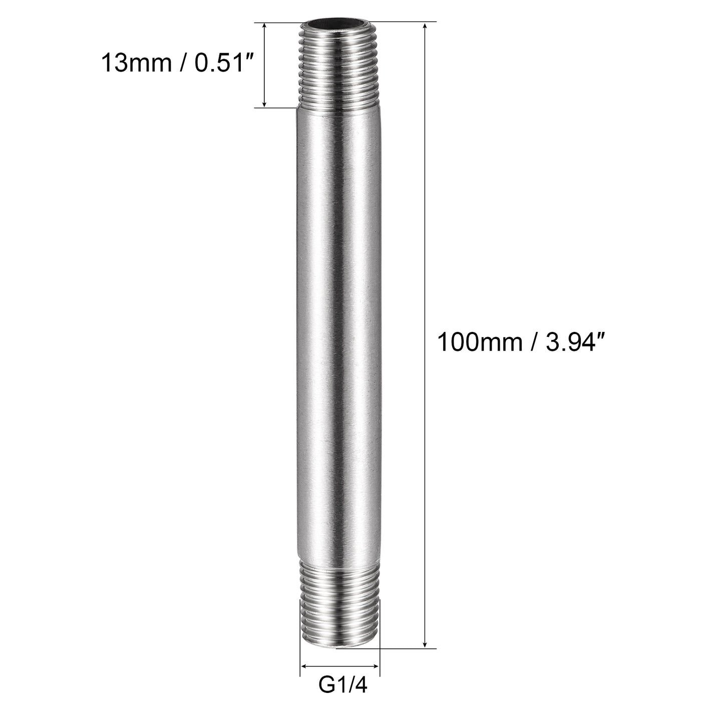 Harfington 304 Stainless Steel Pipe Fitting Male Thread Length Coupler for Extending Pipes