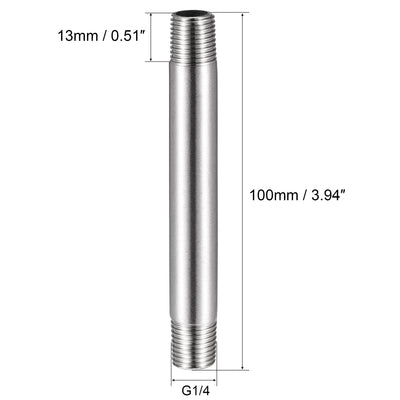 Harfington 304 Stainless Steel Pipe Fitting Male Thread Length Coupler for Extending Pipes
