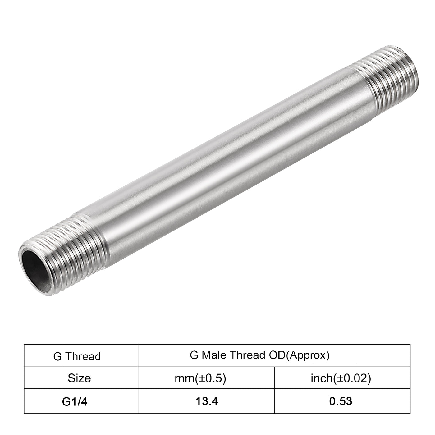 Harfington 304 Stainless Steel Pipe Fitting Male Thread Length Coupler for Extending Pipes