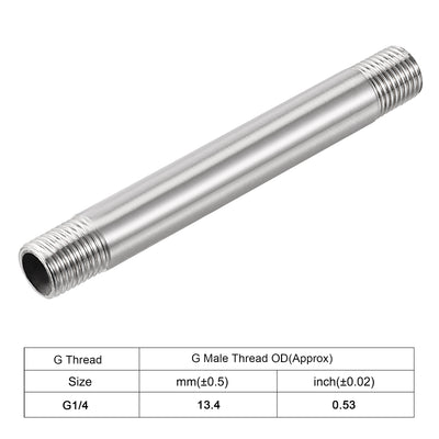 Harfington 304 Stainless Steel Pipe Fitting Male Thread Length Coupler for Extending Pipes