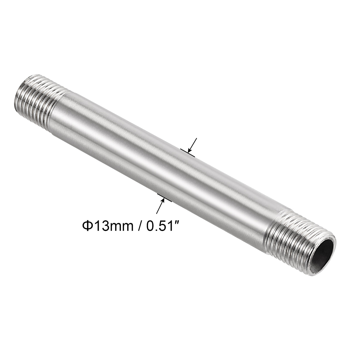 Harfington 304 Stainless Steel Pipe Fitting Male Thread Length Coupler for Extending Pipes
