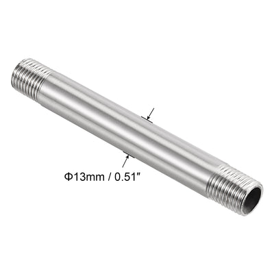 Harfington 304 Stainless Steel Pipe Fitting Male Thread Length Coupler for Extending Pipes