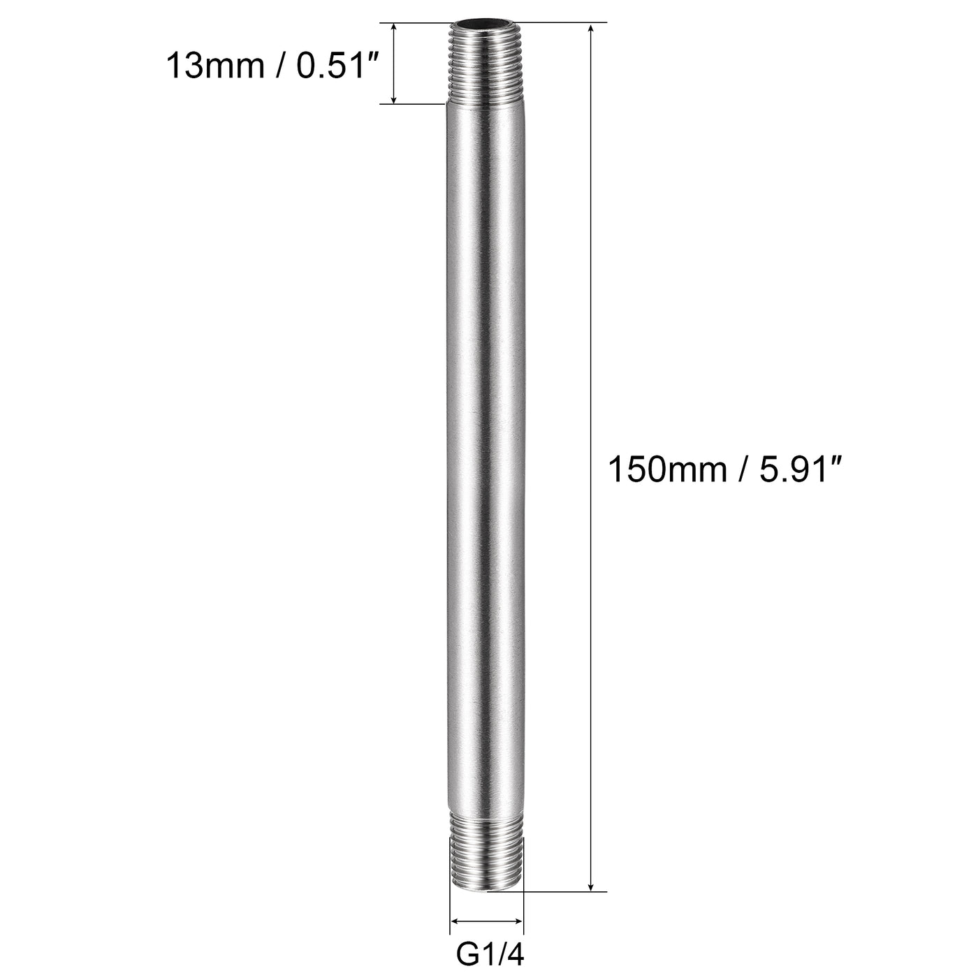 Harfington 304 Stainless Steel Pipe Fitting Male Thread Length Coupler for Extending Pipes