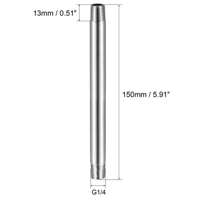 Harfington 304 Stainless Steel Pipe Fitting Male Thread Length Coupler for Extending Pipes