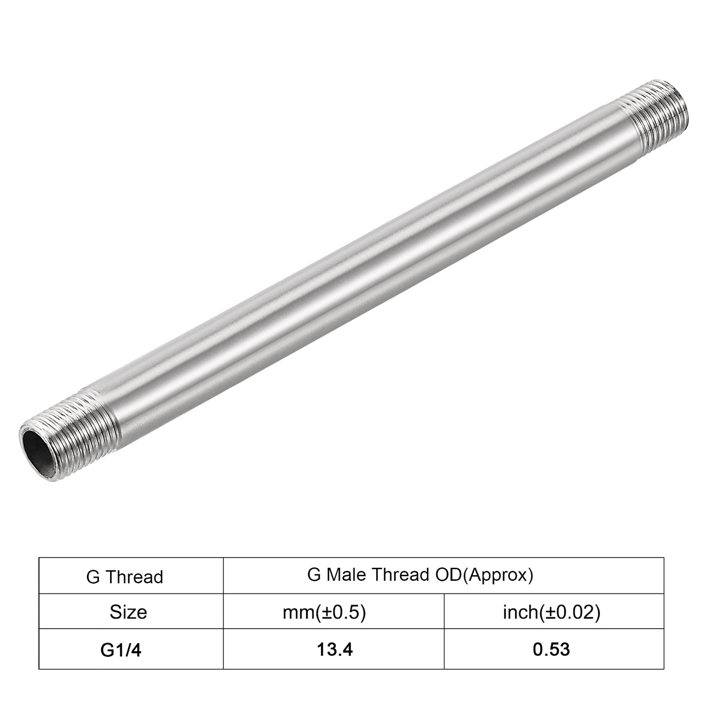 Harfington 304 Stainless Steel Pipe Fitting Male Thread Length Coupler for Extending Pipes