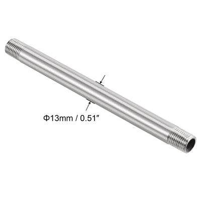 Harfington 304 Stainless Steel Pipe Fitting Male Thread Length Coupler for Extending Pipes