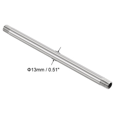 Harfington 304 Stainless Steel Pipe Fitting Male Thread Length Coupler for Extending Pipes