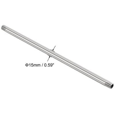 Harfington 304 Stainless Steel Pipe Fitting Male Thread Length Coupler for Extending Pipes