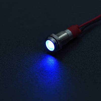 Harfington Signal Indicator Light AC/DC 12V Flush Panel Mount LED Metal Shell with 1M Cable 2Pcs