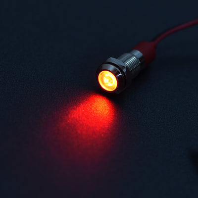 Harfington Signal Indicator Light AC/DC 12V Flush Panel Mount LED Metal Shell with 1M Cable 2Pcs