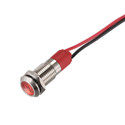 Harfington Signal Indicator Light AC/DC 12V Flush Panel Mount LED Metal Shell with 1M Cable 2Pcs