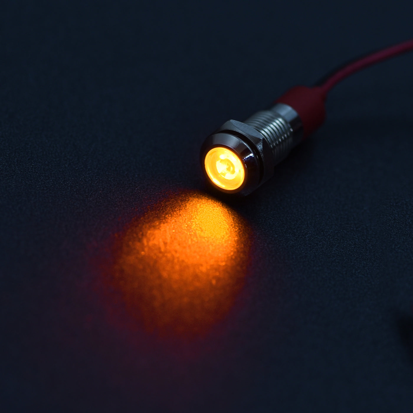 Harfington Signal Indicator Light AC/DC 12V Flush Panel Mount LED Metal Shell with 1M Cable 2Pcs