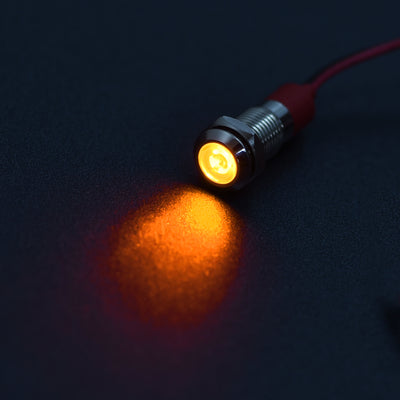 Harfington Signal Indicator Light AC/DC 12V Flush Panel Mount LED Metal Shell with 1M Cable 2Pcs