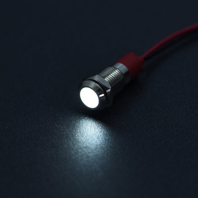 Harfington Signal Indicator Light AC/DC 12V Flush Panel Mount LED Metal Shell with 1M Cable 2Pcs