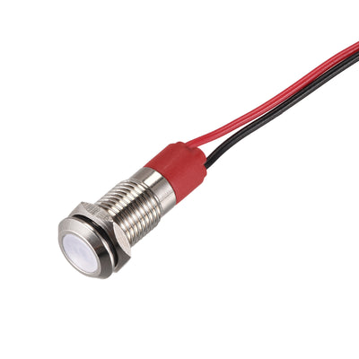 Harfington Signal Indicator Light AC/DC 12V Flush Panel Mount LED Metal Shell with 1M Cable 2Pcs