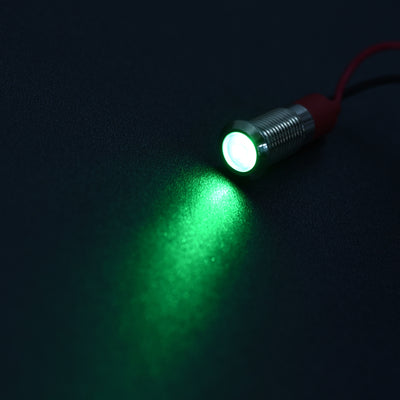 Harfington Signal Indicator Light AC/DC 12V Flush Panel Mount LED Metal Shell with 1M Cable 2Pcs