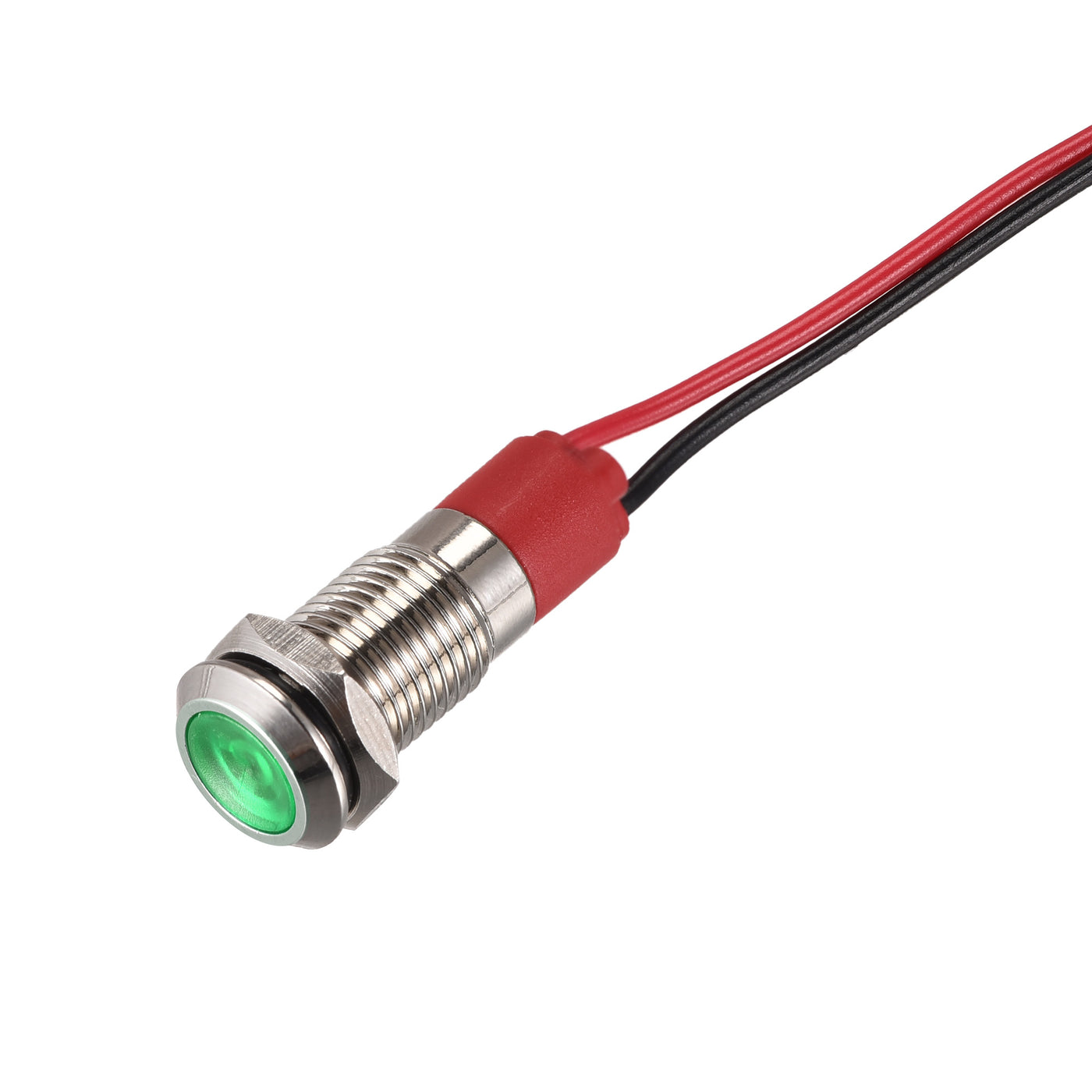 Harfington Signal Indicator Light AC/DC 12V Flush Panel Mount LED Metal Shell with 1M Cable 2Pcs