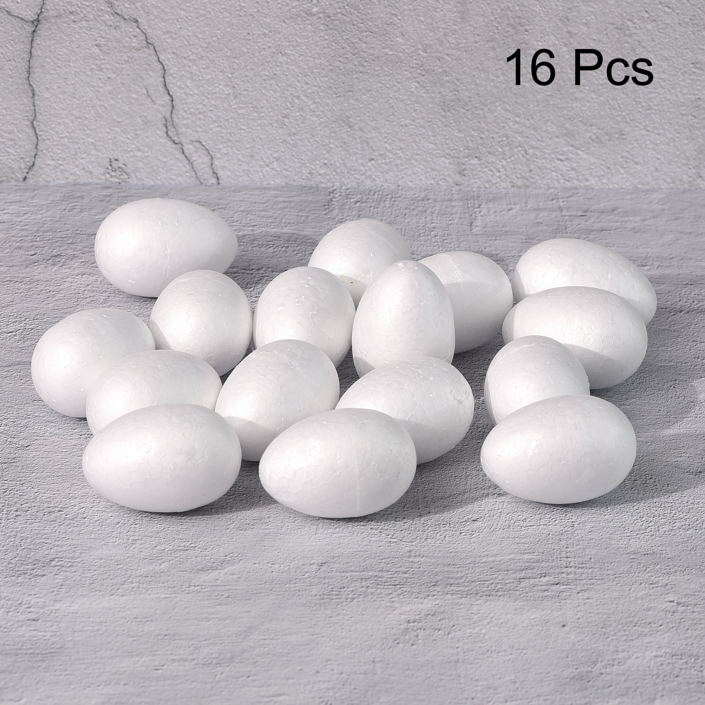 Harfington 16Pcs White Egg Foam Ball 2" x 3" for Eggs Decoration and Crafts