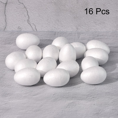 Harfington 16Pcs White Egg Foam Ball 2" x 3" for Eggs Decoration and Crafts