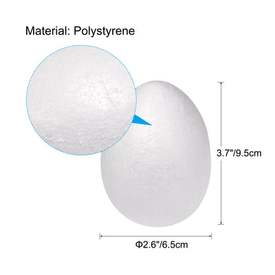 Harfington 18Pcs White Egg Foam Ball 2.6" x 3.7" for Eggs Decoration and Crafts