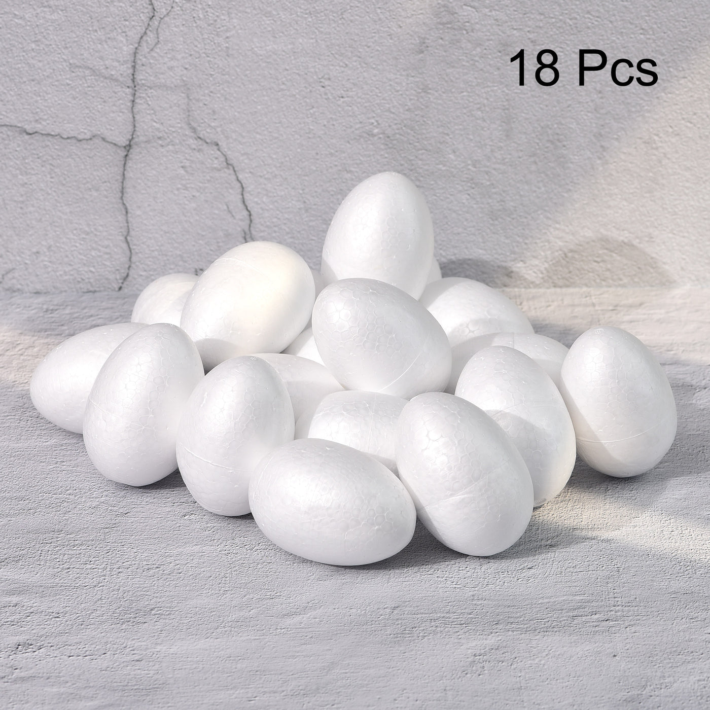 Harfington 18Pcs White Egg Foam Ball 2.6" x 3.7" for Eggs Decoration and Crafts