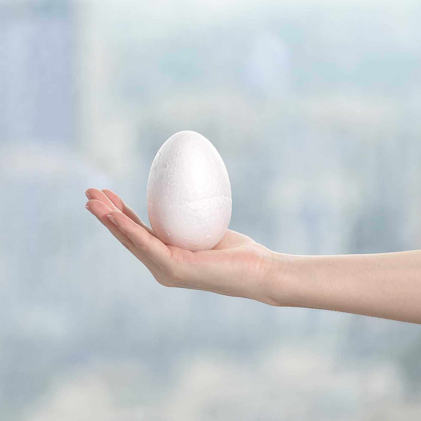 Harfington 18Pcs White Egg Foam Ball 2.6" x 3.7" for Eggs Decoration and Crafts