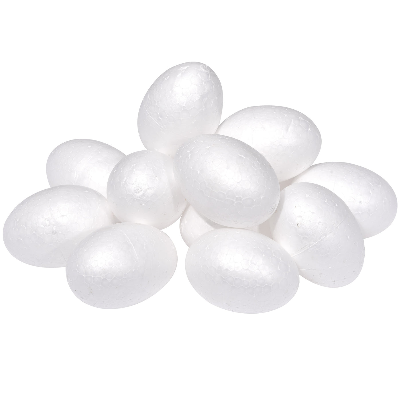 Harfington 18Pcs White Egg Foam Ball 2.6" x 3.7" for Eggs Decoration and Crafts