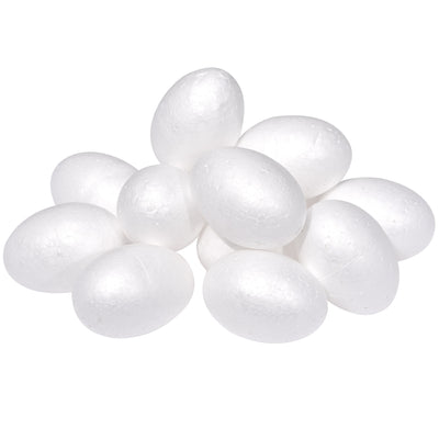 Harfington 18Pcs White Egg Foam Ball 2.6" x 3.7" for Eggs Decoration and Crafts
