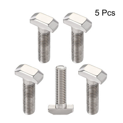 Harfington M8x30mm T-Slot Drop-in Stud Sliding Bolt Screw Carbon Steel for 40 Series Aluminum Profile 5pcs