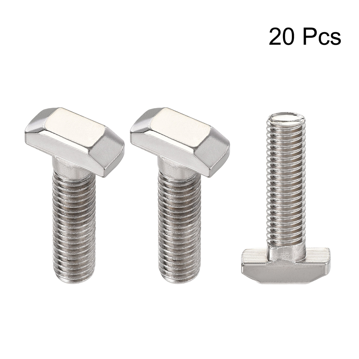 Harfington M8x30mm T-Slot Drop-in Stud Sliding Bolt Screw Carbon Steel for 40 Series Aluminum Profile 20pcs