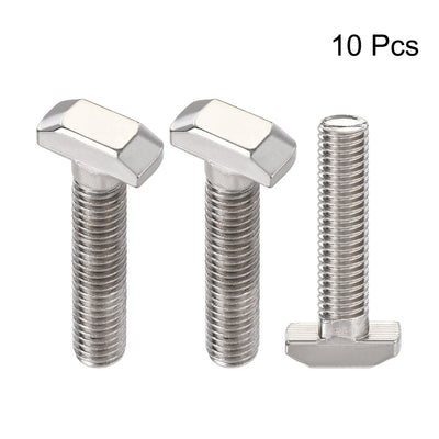Harfington M8x35mm T-Slot Drop-in Stud Sliding Bolt Screw Carbon Steel for 40 Series Aluminum Profile 10pcs