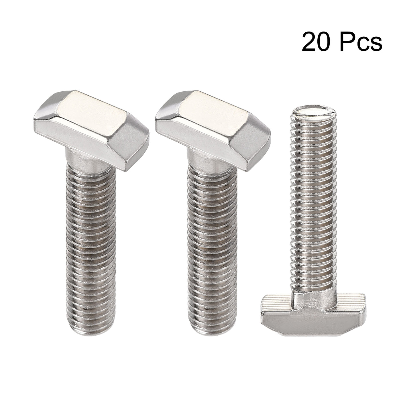 Harfington M8x35mm T-Slot Drop-in Stud Sliding Bolt Screw Carbon Steel for 40 Series Aluminum Profile 20pcs