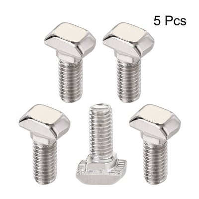Harfington M5x12mm T-Slot Drop-in Stud Sliding Bolt Screw Carbon Steel for 20 Series Aluminum Profile 5pcs