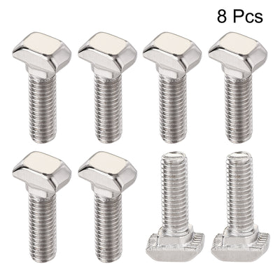 Harfington M5x16mm T-Slot Drop-in Stud Sliding Bolt Screw Carbon Steel for 20 Series Aluminum Profile 8pcs