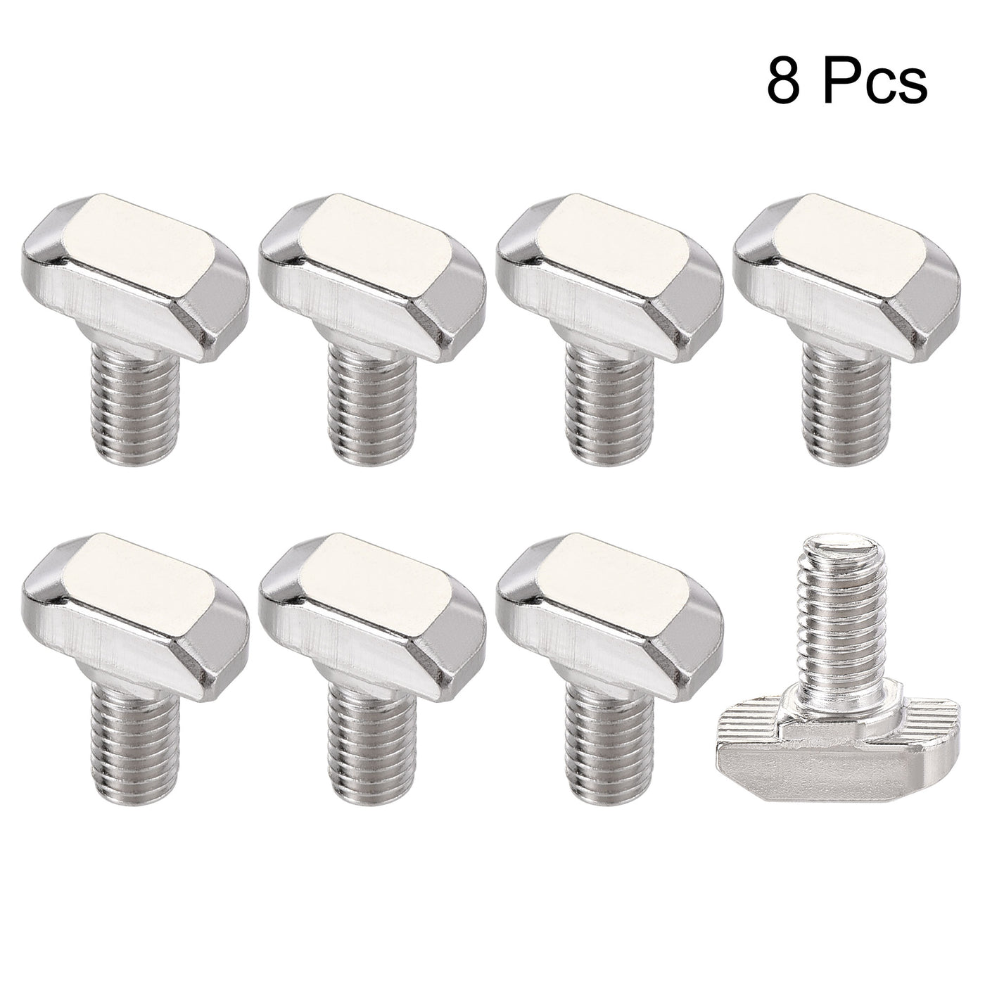 Harfington M6x12mm T-Slot Drop-in Stud Sliding Bolt Screw Carbon Steel for 30 Series Aluminum Profile 8pcs