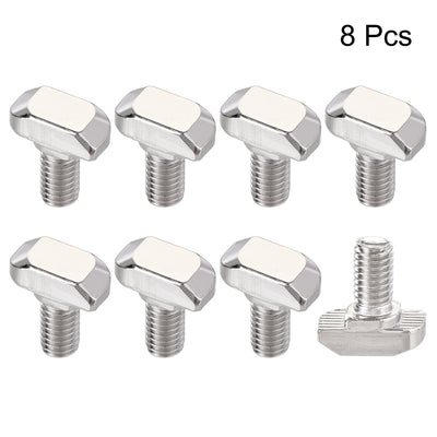 Harfington M6x12mm T-Slot Drop-in Stud Sliding Bolt Screw Carbon Steel for 30 Series Aluminum Profile 8pcs