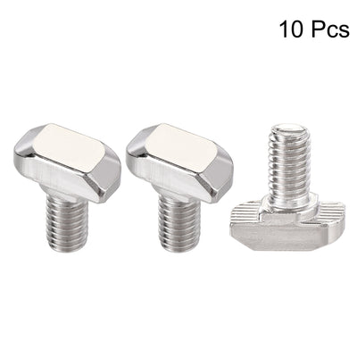 Harfington M6x12mm T-Slot Drop-in Stud Sliding Bolt Screw Carbon Steel for 30 Series Aluminum Profile 10pcs