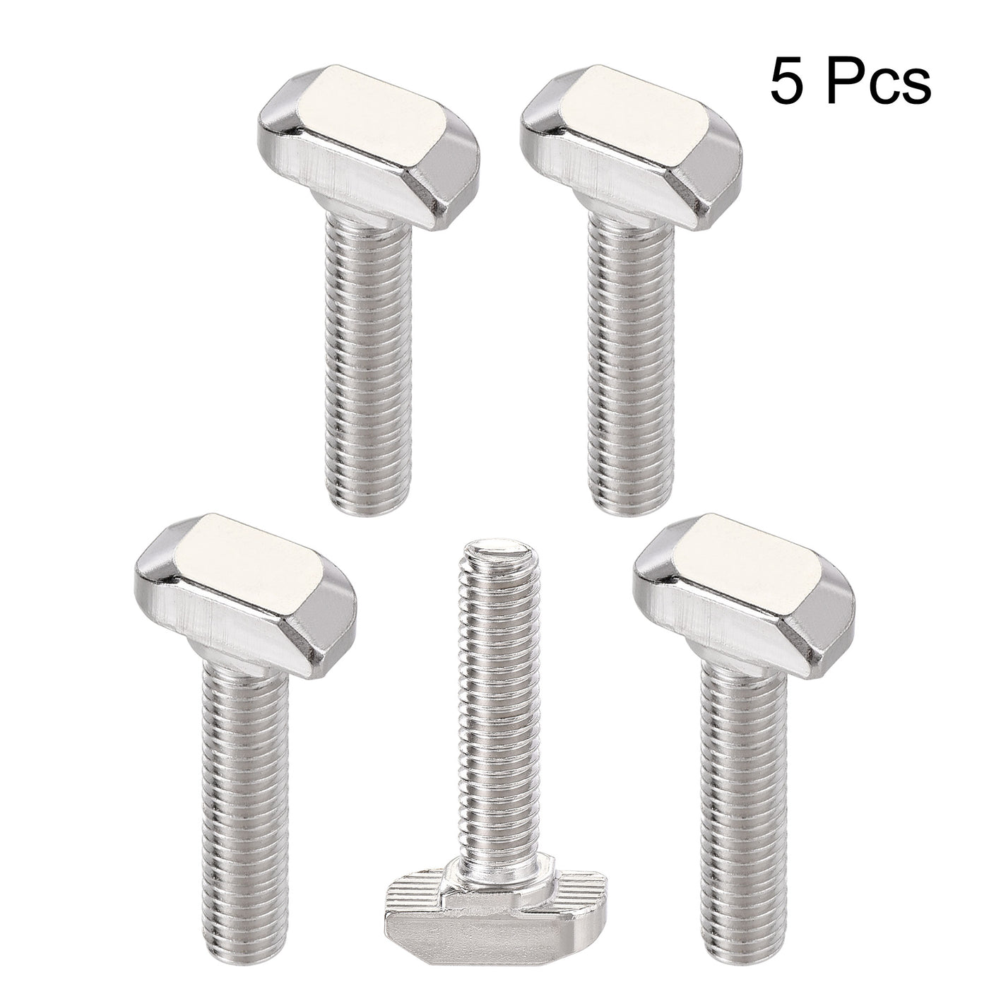 Harfington M6x25mm T-Slot Drop-in Stud Sliding Bolt Screw Carbon Steel for 30 Series Aluminum Profile 5pcs