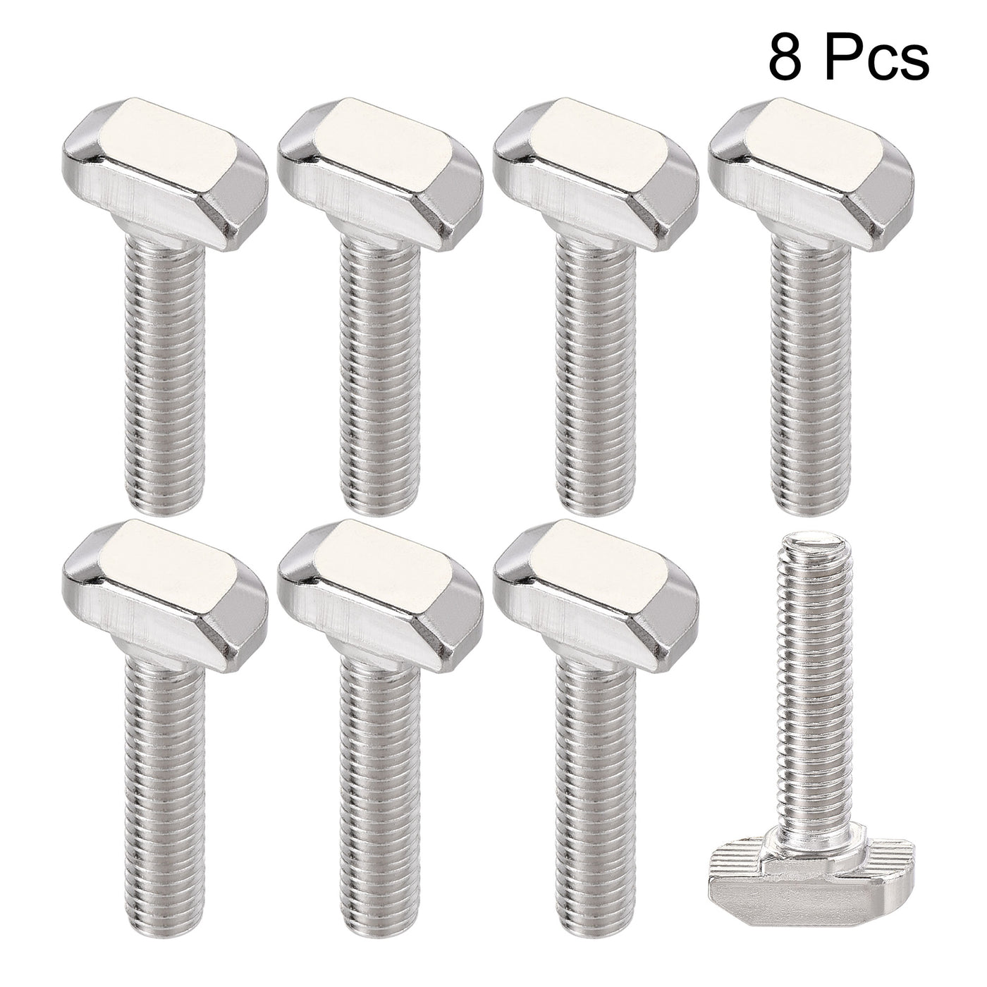 Harfington M6x25mm T-Slot Drop-in Stud Sliding Bolt Screw Carbon Steel for 30 Series Aluminum Profile 8pcs