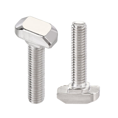 Harfington M6x25mm T-Slot Drop-in Stud Sliding Bolt Screw Carbon Steel for 30 Series Aluminum Profile 8pcs